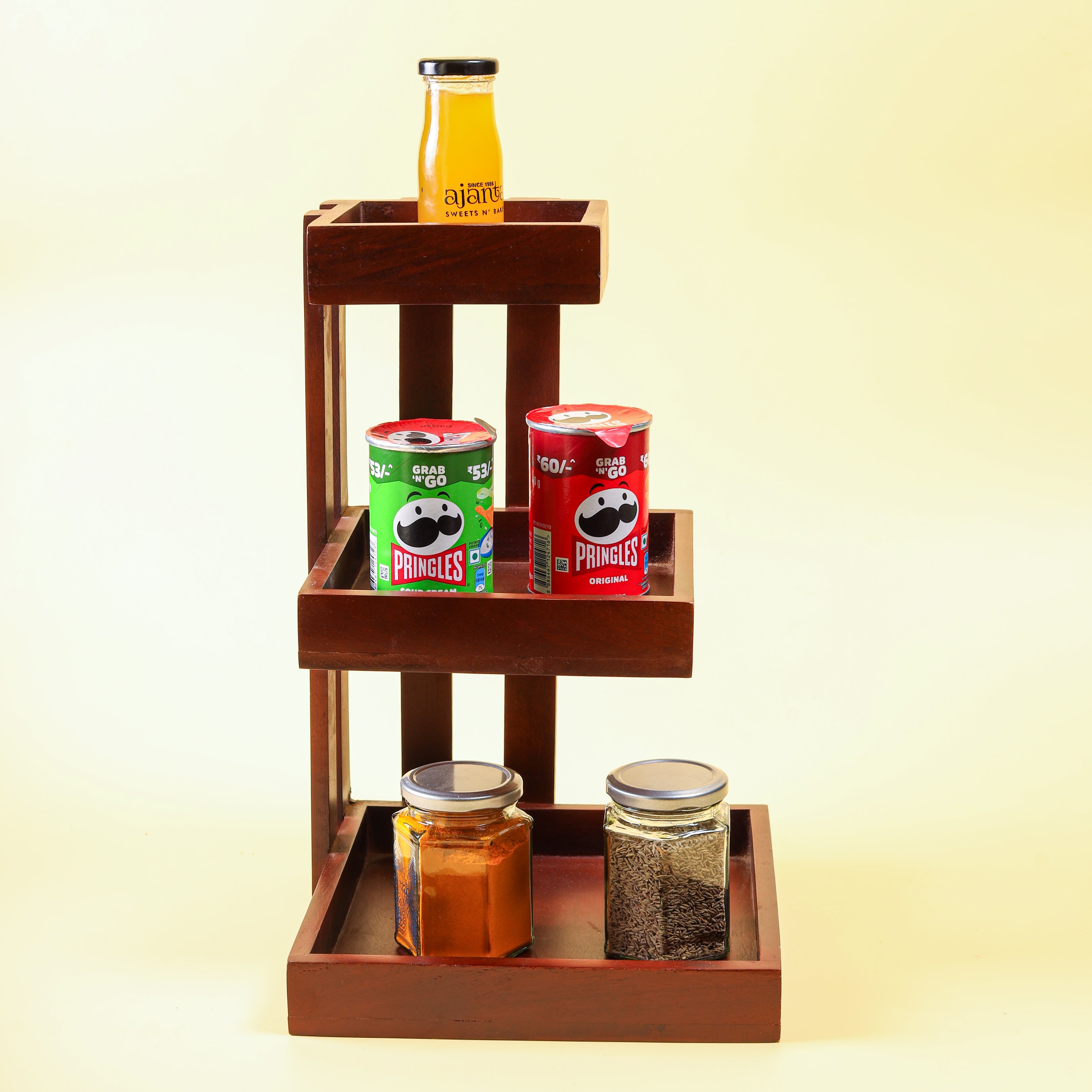Handcrafted Wooden Tier Stand | Kitchen Counter & Table Display Stand