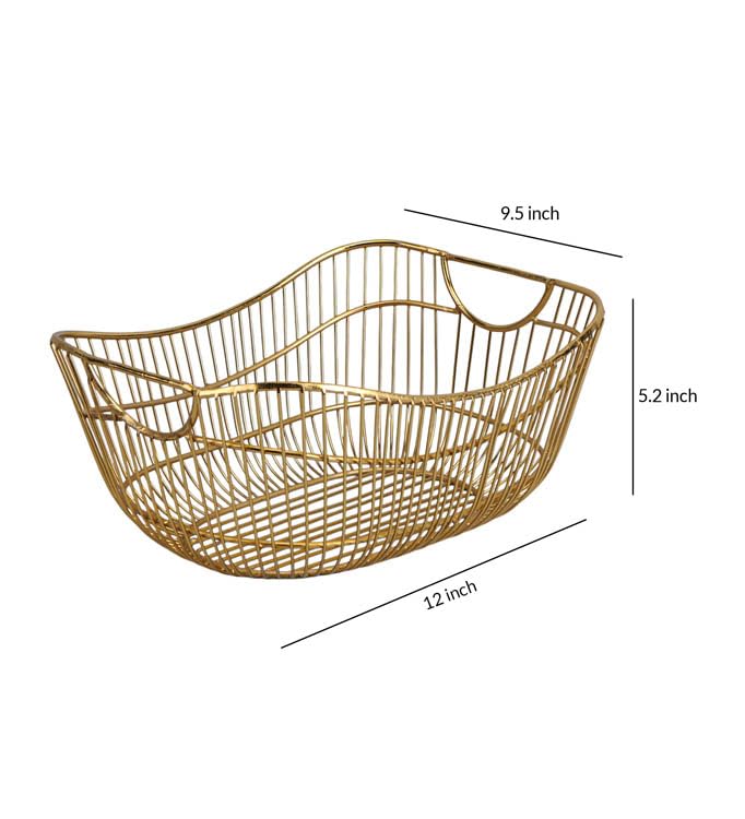 Decorative Metal Wire Basket | Stylish Home Storage Organizer