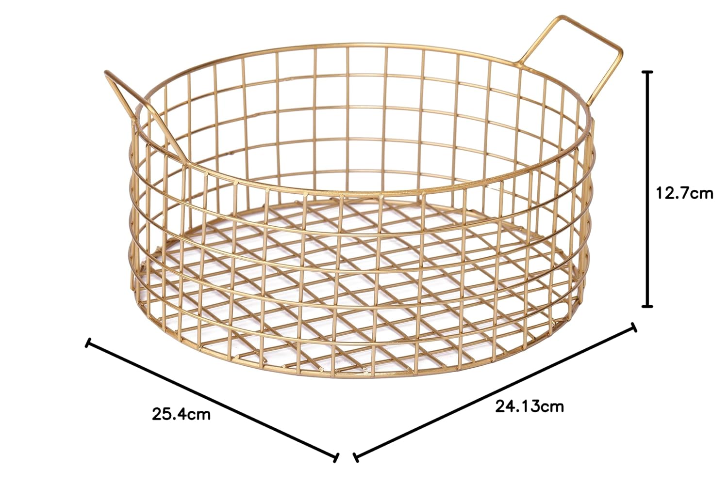 Decorative Gold Wire Basket | Multipurpose Fruit & Vegetable Holder