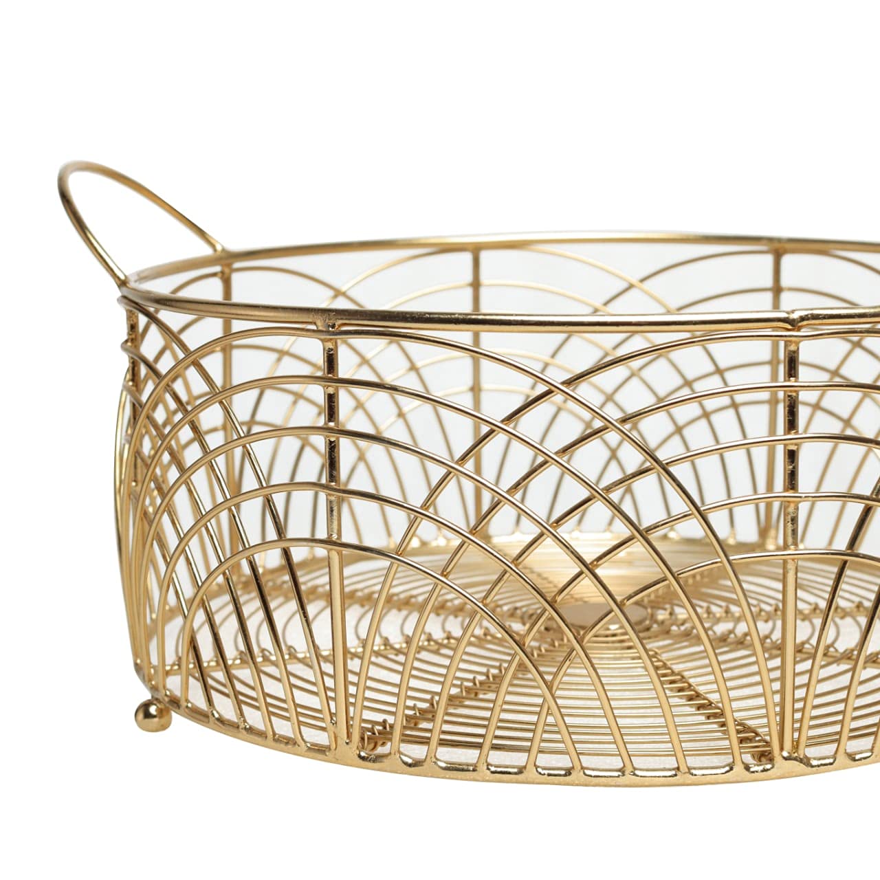 Round Metal Wire Fruit & Vegetable Basket | Kitchen Counter Organizer