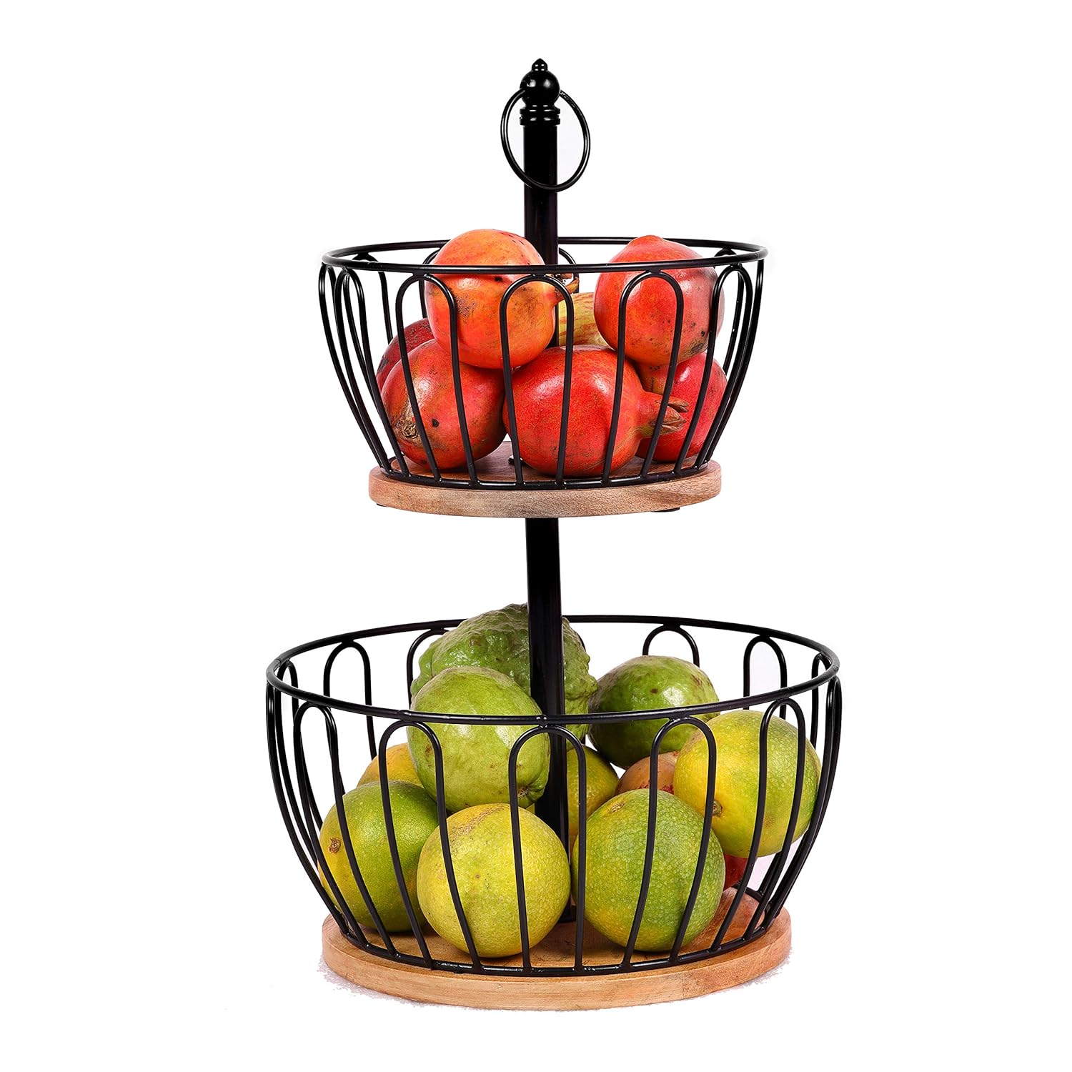 Double Layer Fruit Basket Holder | Metal Fruit Storage Stand