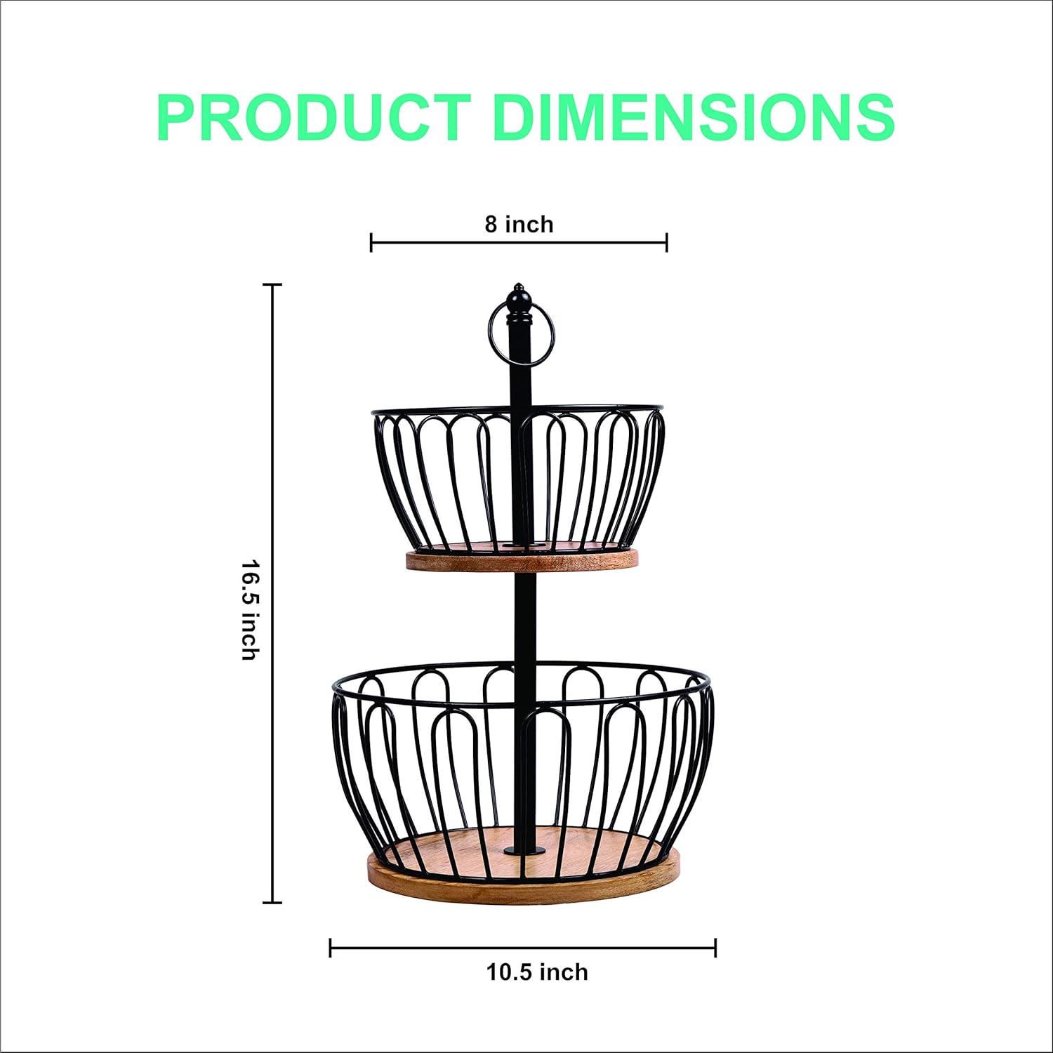 Double Layer Fruit Basket Holder | Metal Fruit Storage Stand