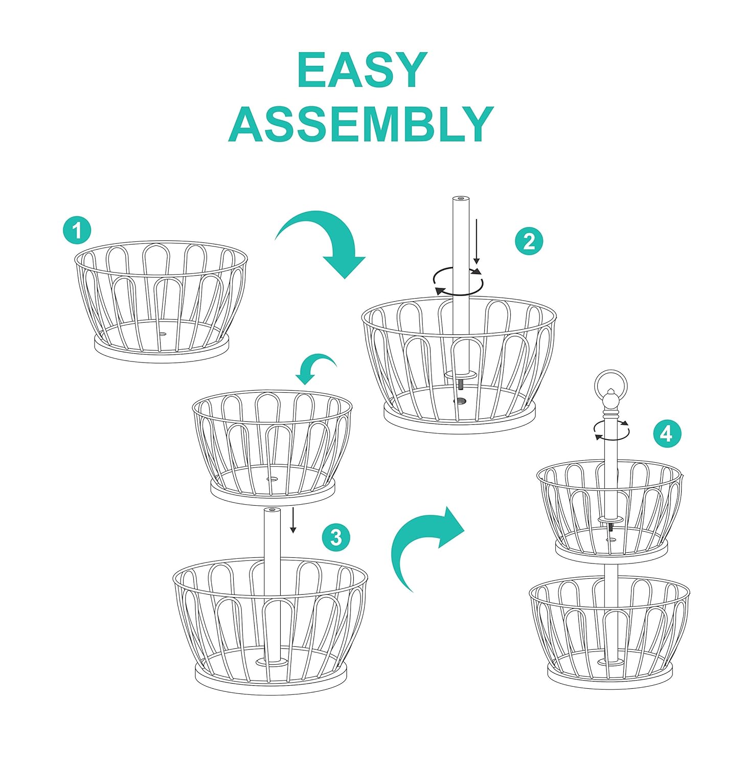 Double Layer Fruit Basket Holder | Metal Fruit Storage Stand