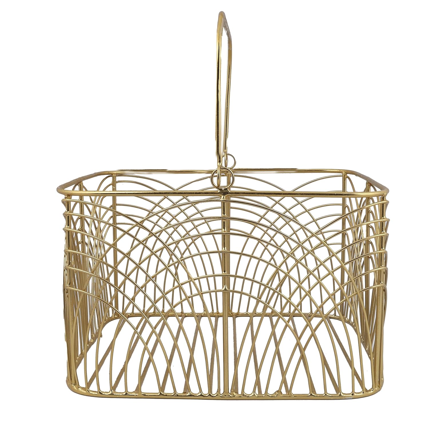 Metal Square Gold Plated Decorative Gifting Basket