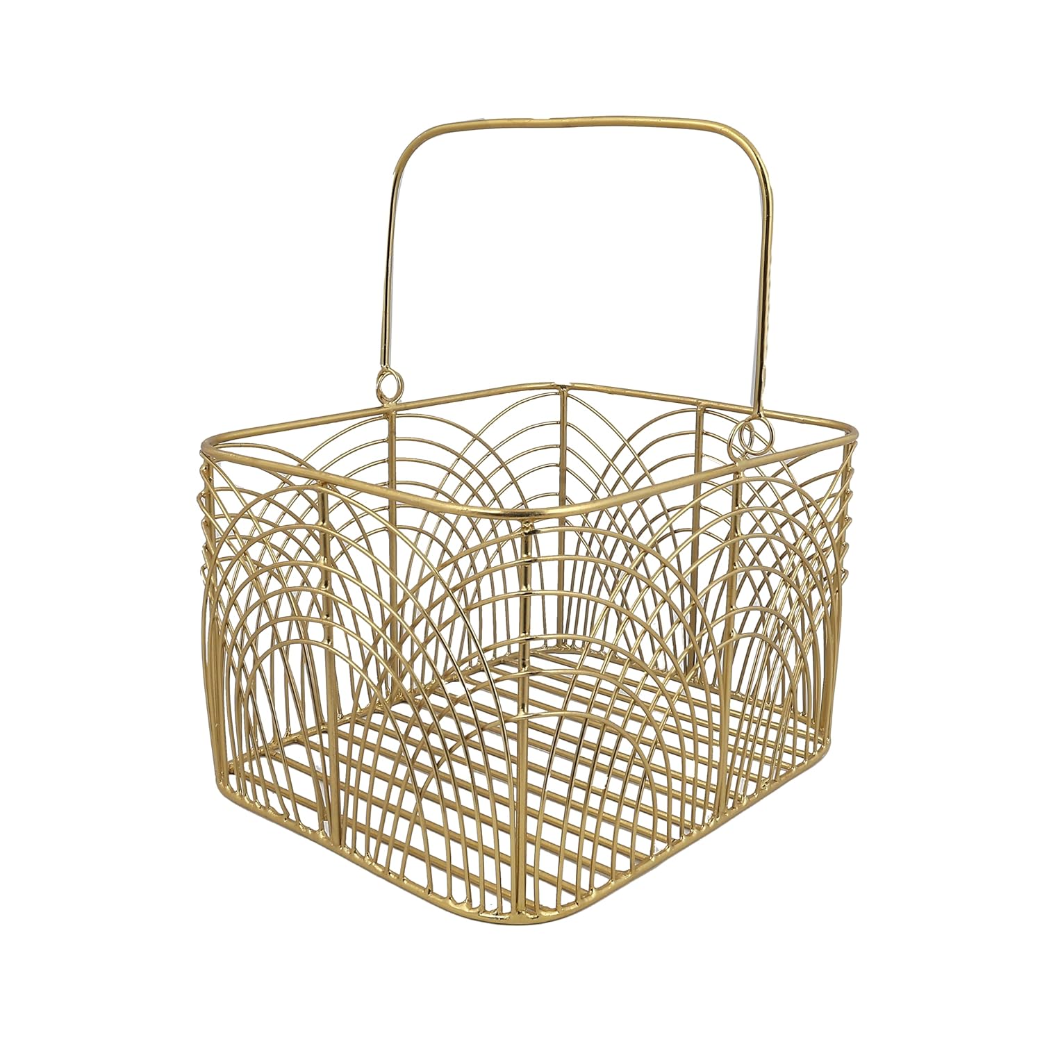 Metal Square Gold Plated Decorative Gifting Basket