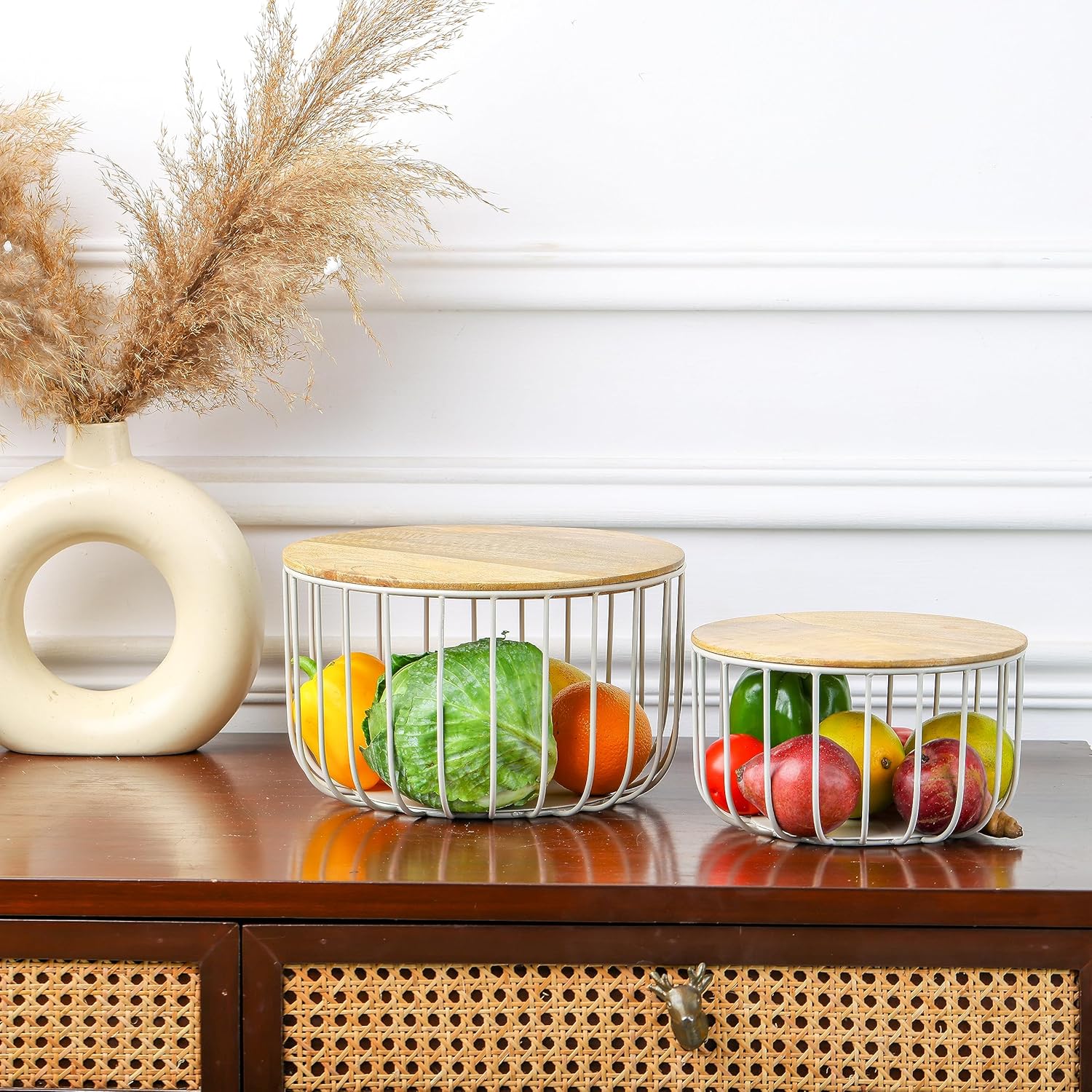 Double Layer Fruit Storage Basket | Kitchen Counter Fruit Organizer