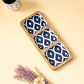 Wooden Serving Tray with Decaling | Snack, Dip & Condiment Serving Set | Decorative Wooden Appetizer Tray