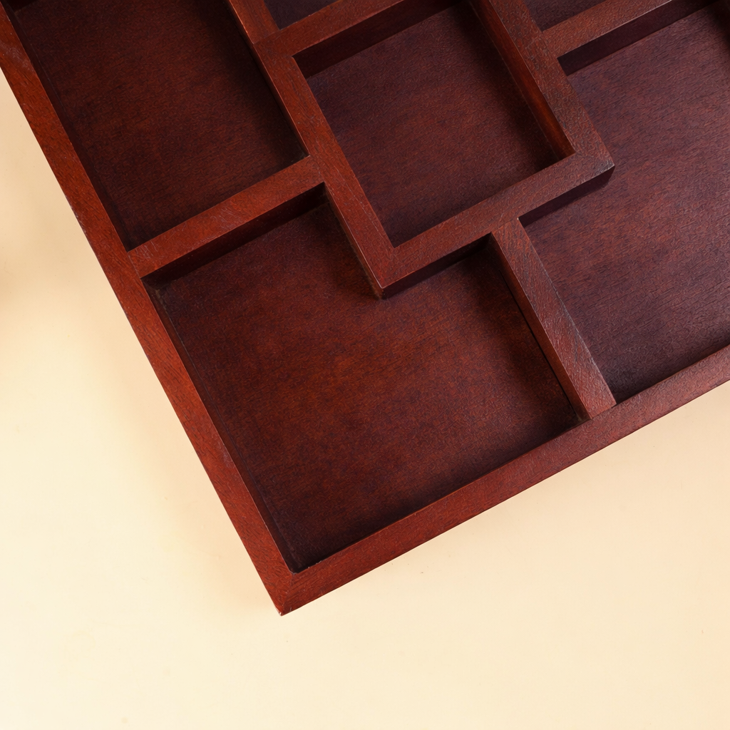 Wooden Compartment Platter | Decorative Wooden Serving Tray