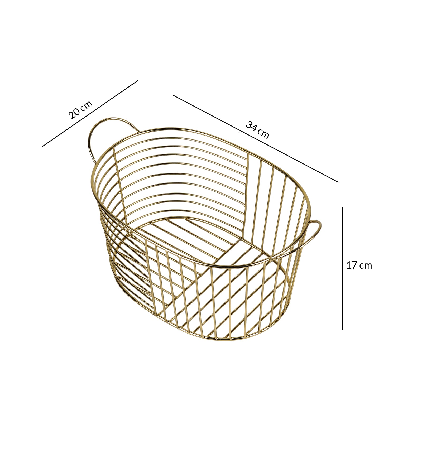 Decorative Metal Basket with Handles | Multipurpose Storage Basket